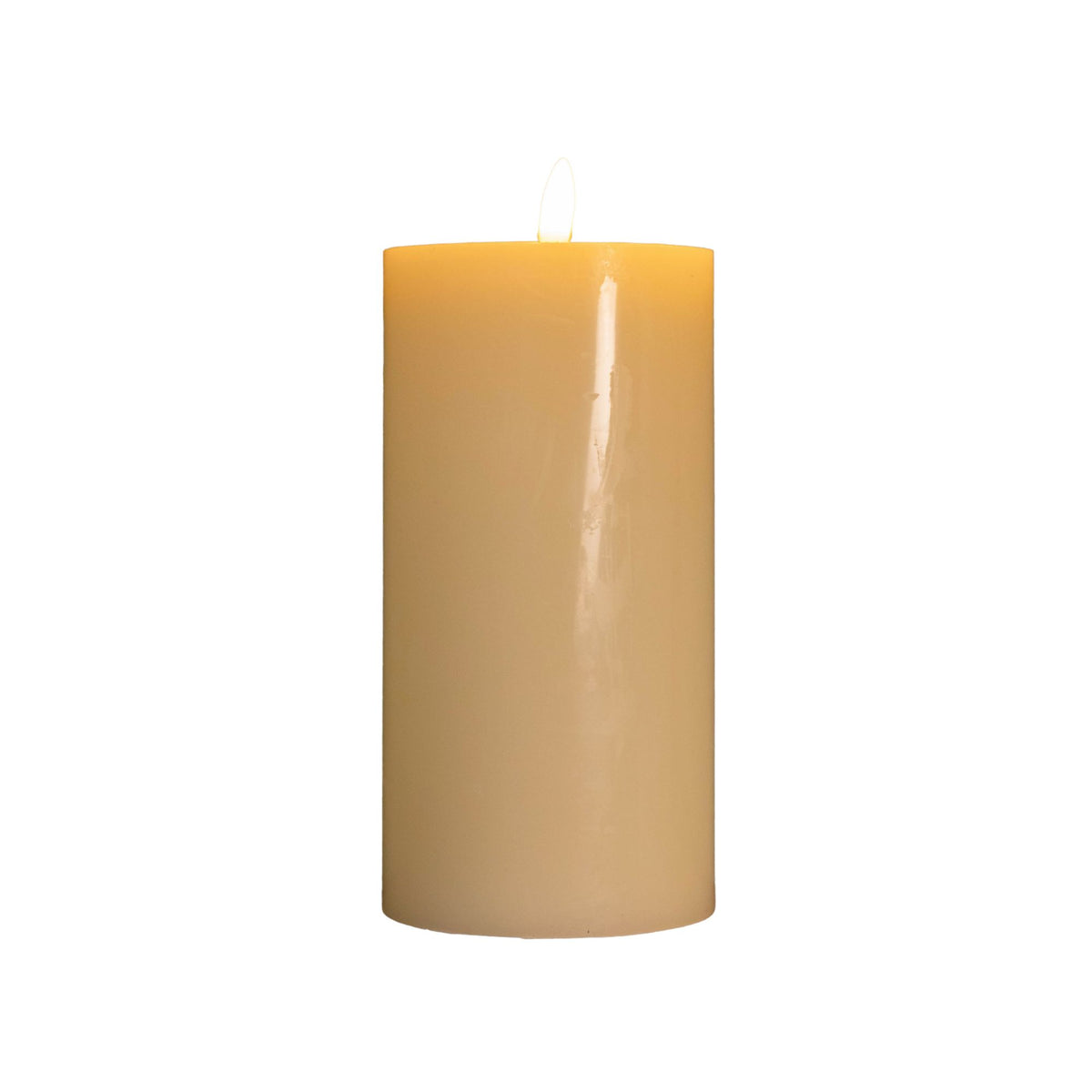 9cm x 18cm Cream Wax Melted Pool Effect Candle with Timer Function and Warm White LED