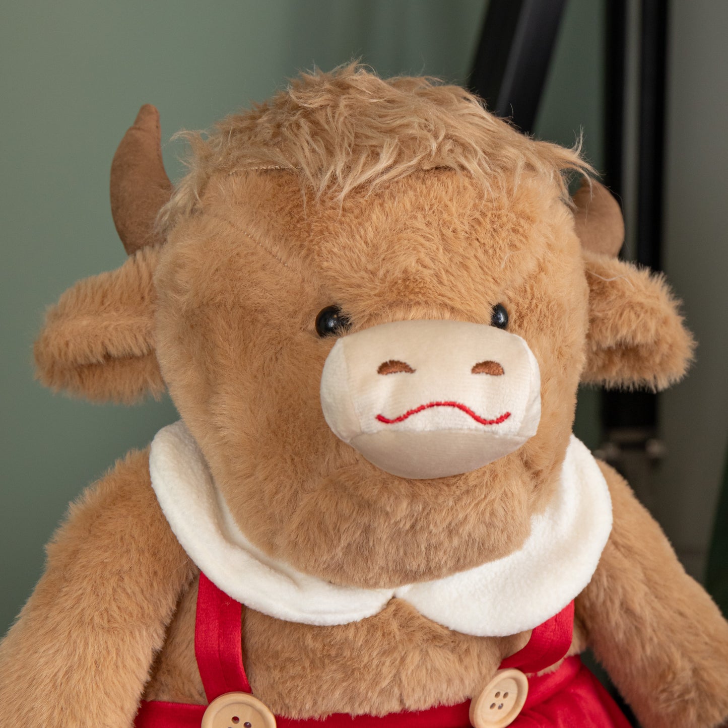 84cm Tall Plush Standing Christmas Highland Girl Cow with Extendable Legs