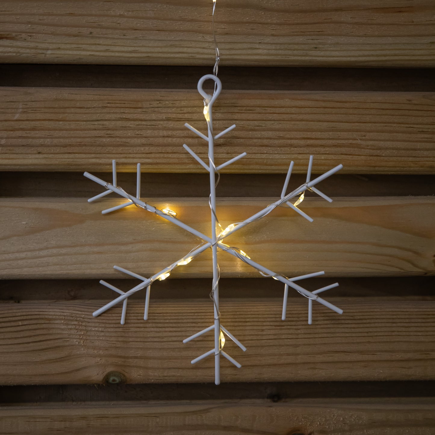 1.2m Battery Operated Snowflake Christmas Curtain Lights with 147 Warm White LEDs