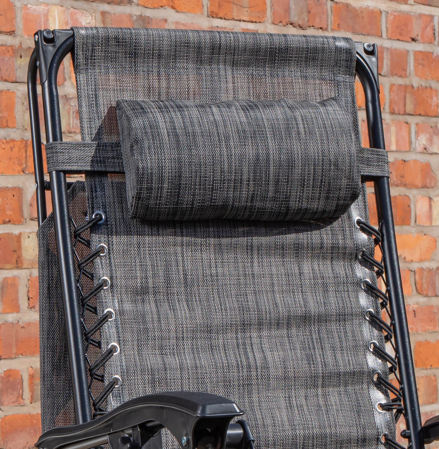 Factory Seconds: Pack of 2 Multi Position Garden Gravity Relaxer Chair Sun Loungers with Sun Canopy in Grey