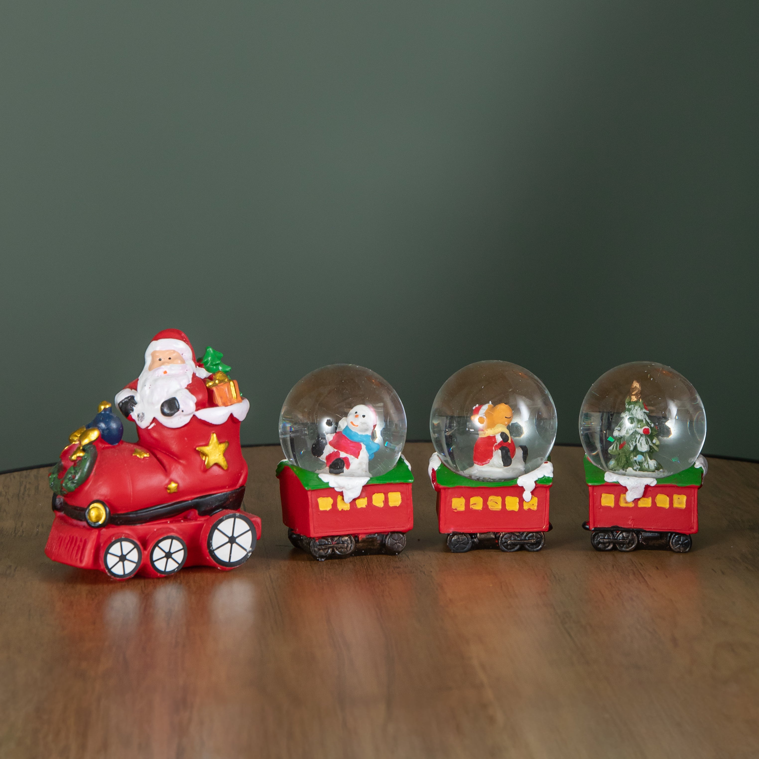 25cm All Aboard Santa's Train Christmas Snow Sphere Decoration