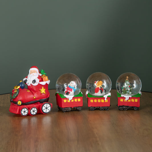 25cm All Aboard Santa's Train Christmas Snow Sphere Decoration