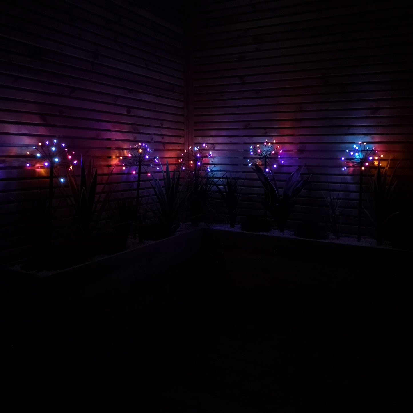 Set of 5 Battery Operated Multi Function Rainbow LED Sparkler Path Lights Christmas Decoration with Timer
