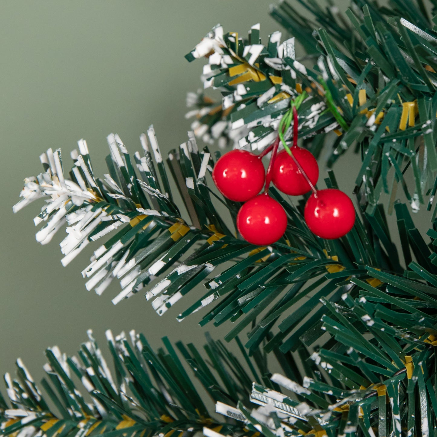 2.7m Green Christmas Garland with Pine Cones and Red Berries