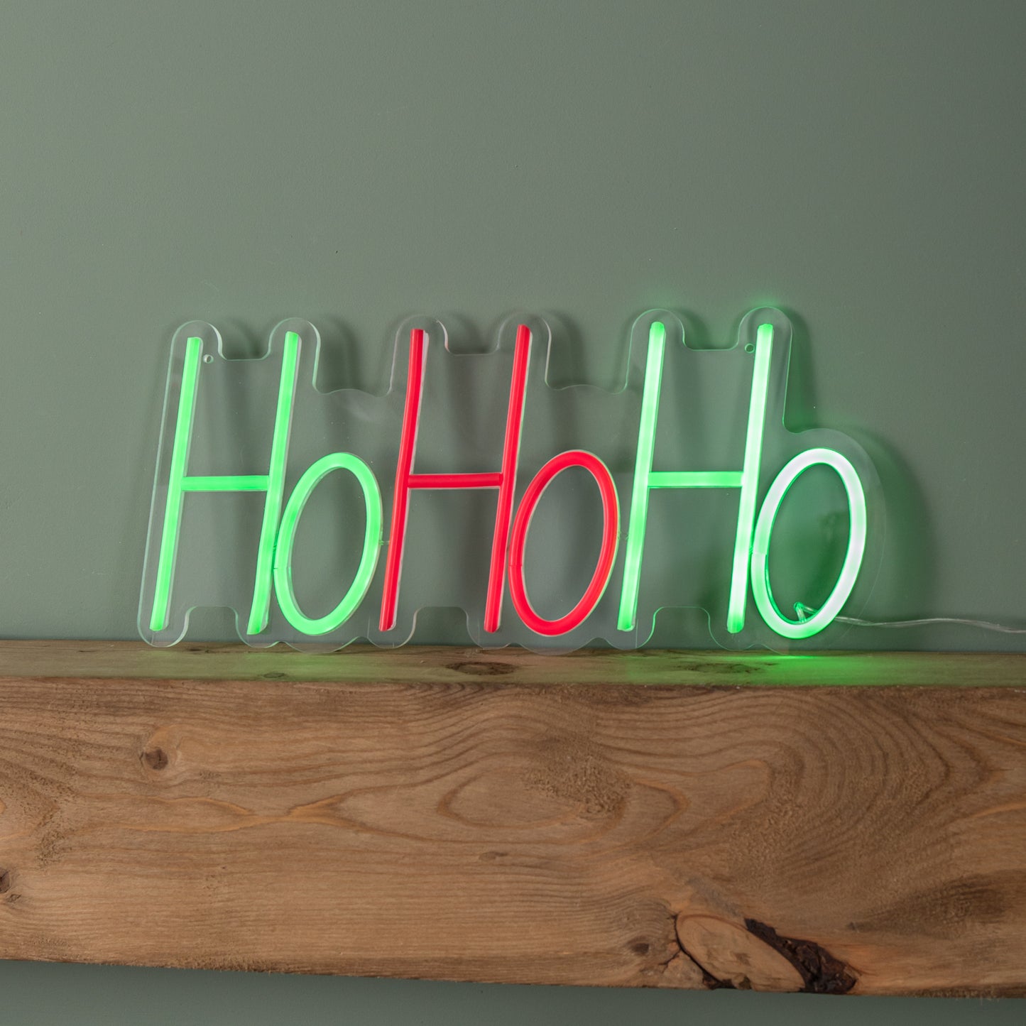 40cm x 18cm Light up Ho Ho Ho Christmas Neon Flex Hanging Sign