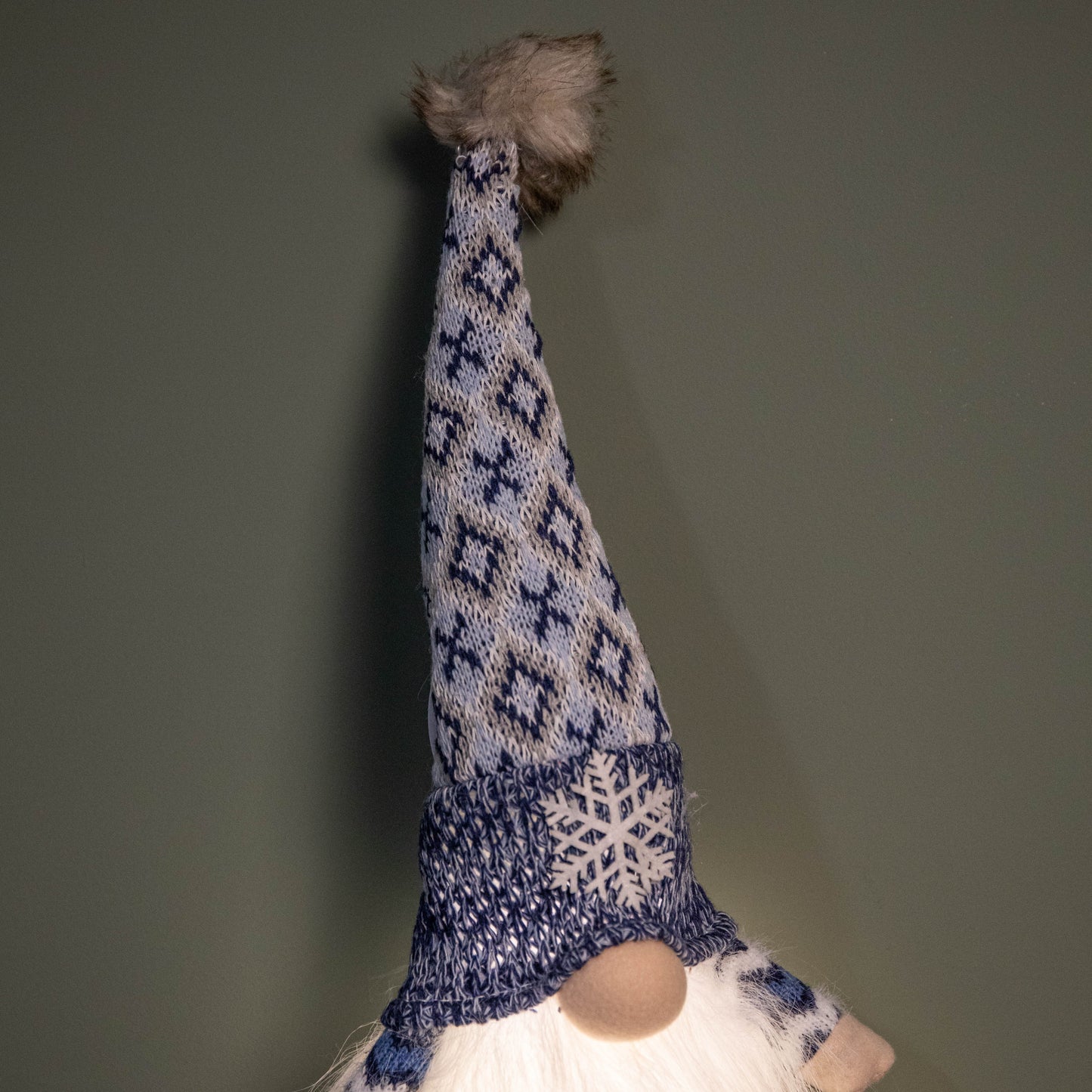 55cm Battery Operated Light up Blue Christmas Gonk with Dangly Legs & Snowflake Hat