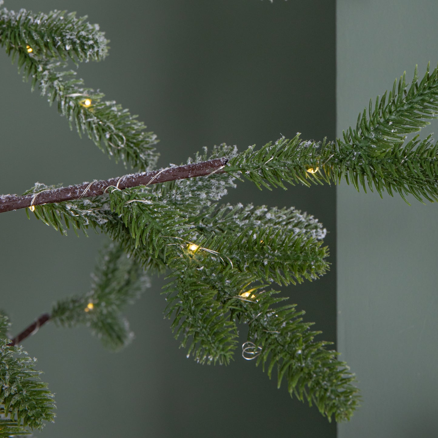 8ft (2.40m) Tall Light up Christmas Snow Tree with 412 Warm White LEDs