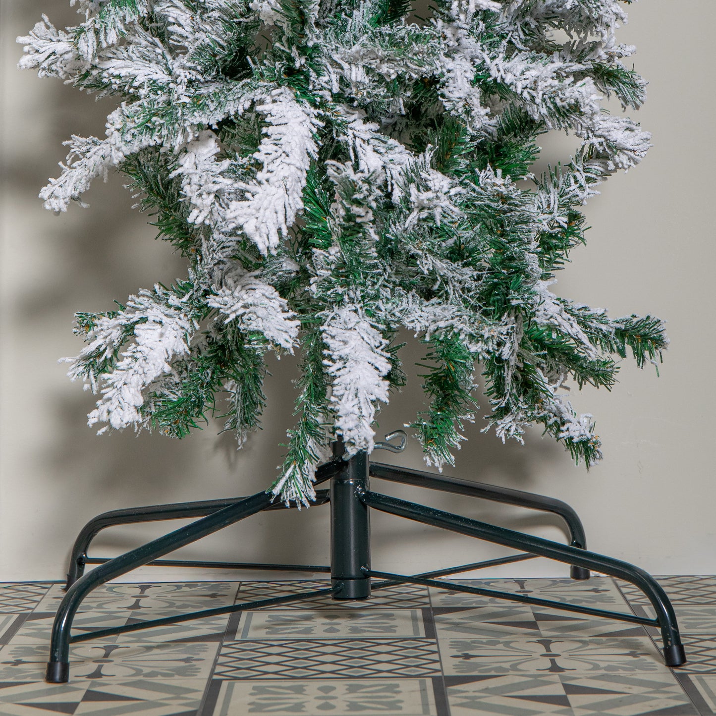 8ft (2.30m) Samuel Alexander Double Door Snow Flocked Christmas Tree Flat Top Arch with 2000 Tips