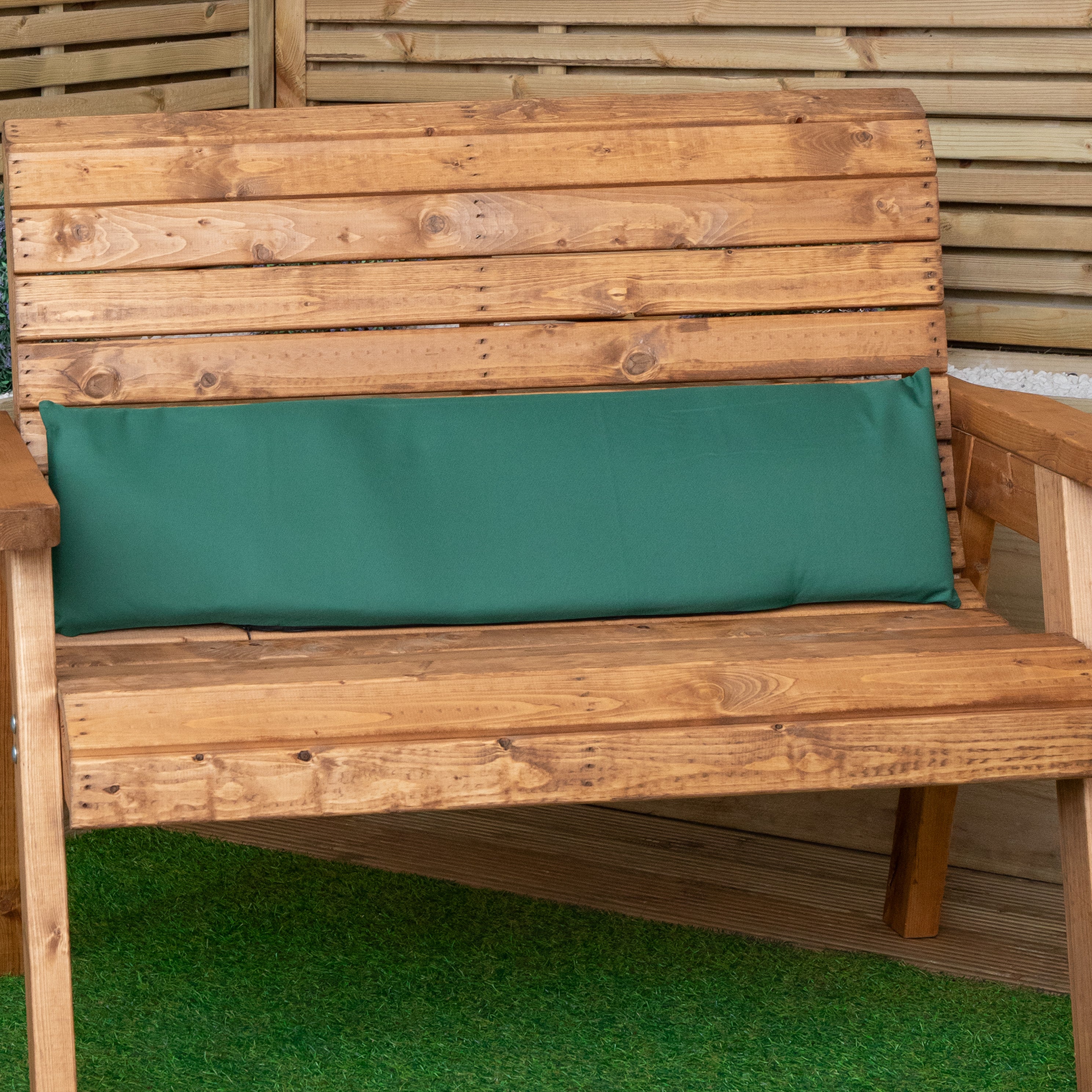 99 x 20 x 5cm Cushion Back for 2 Seater Wooden Garden Bench in Green