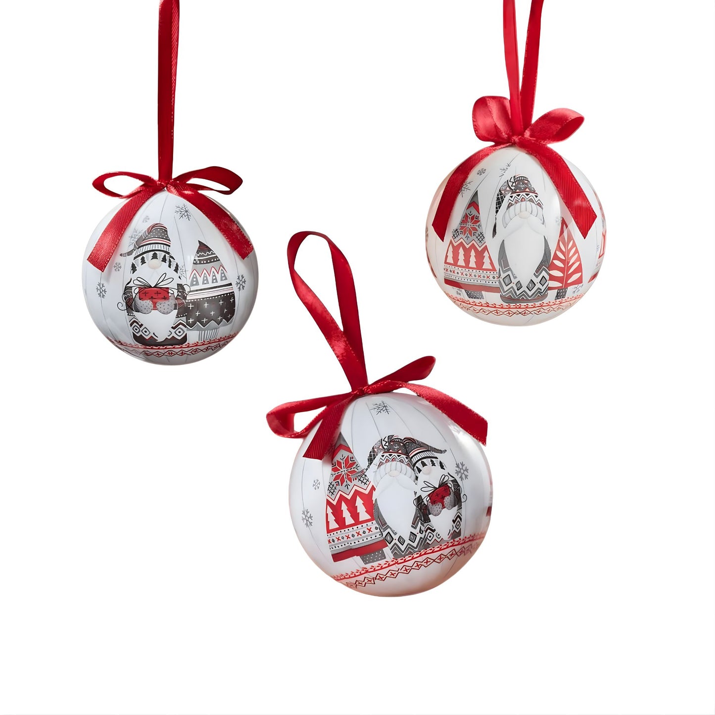 7cm Set of 14 Traditional Vintage Christmas Gonk Tree Baubles