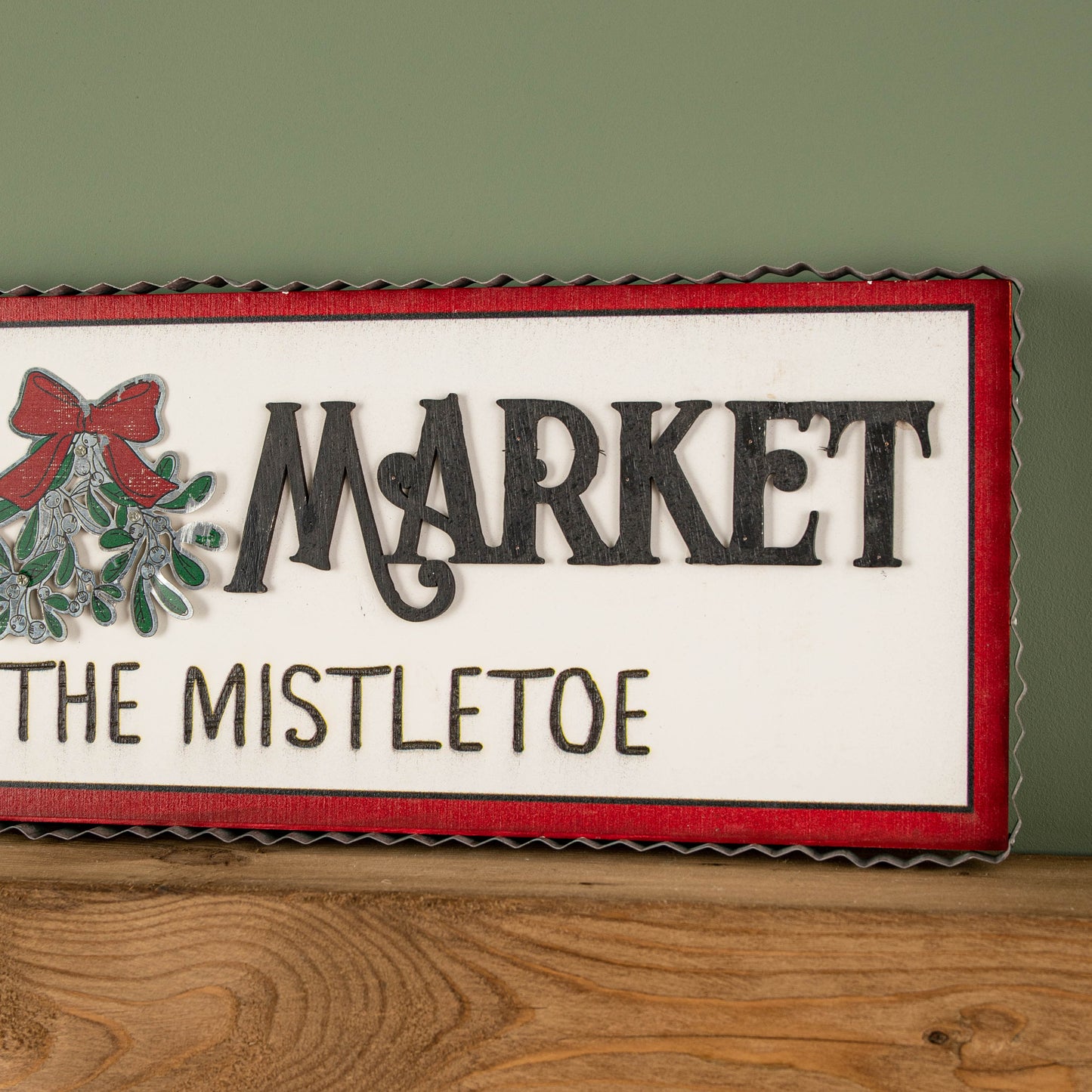 82cm White Wooden Christmas Market Hanging Sign