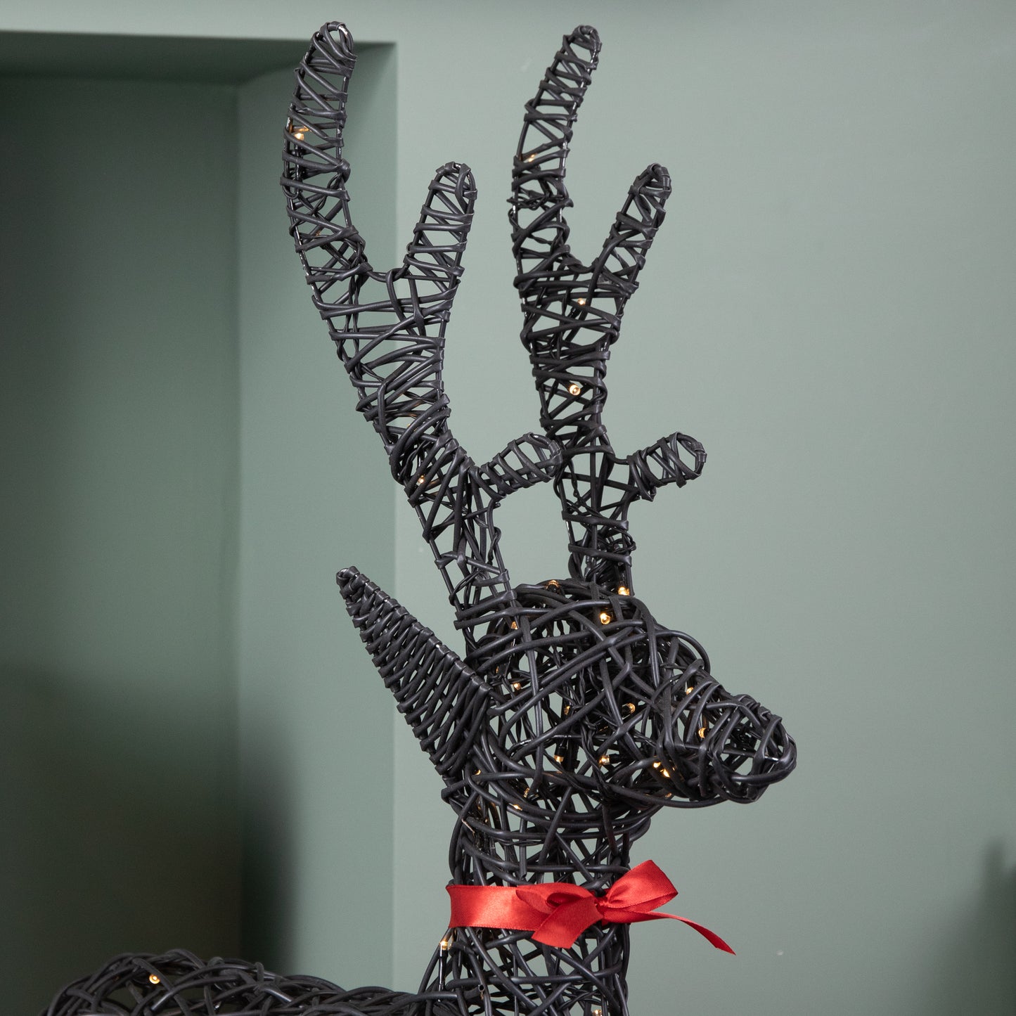90cm Battery Operated Light up Brown Christmas Reindeer with 100 Warm White LEDs
