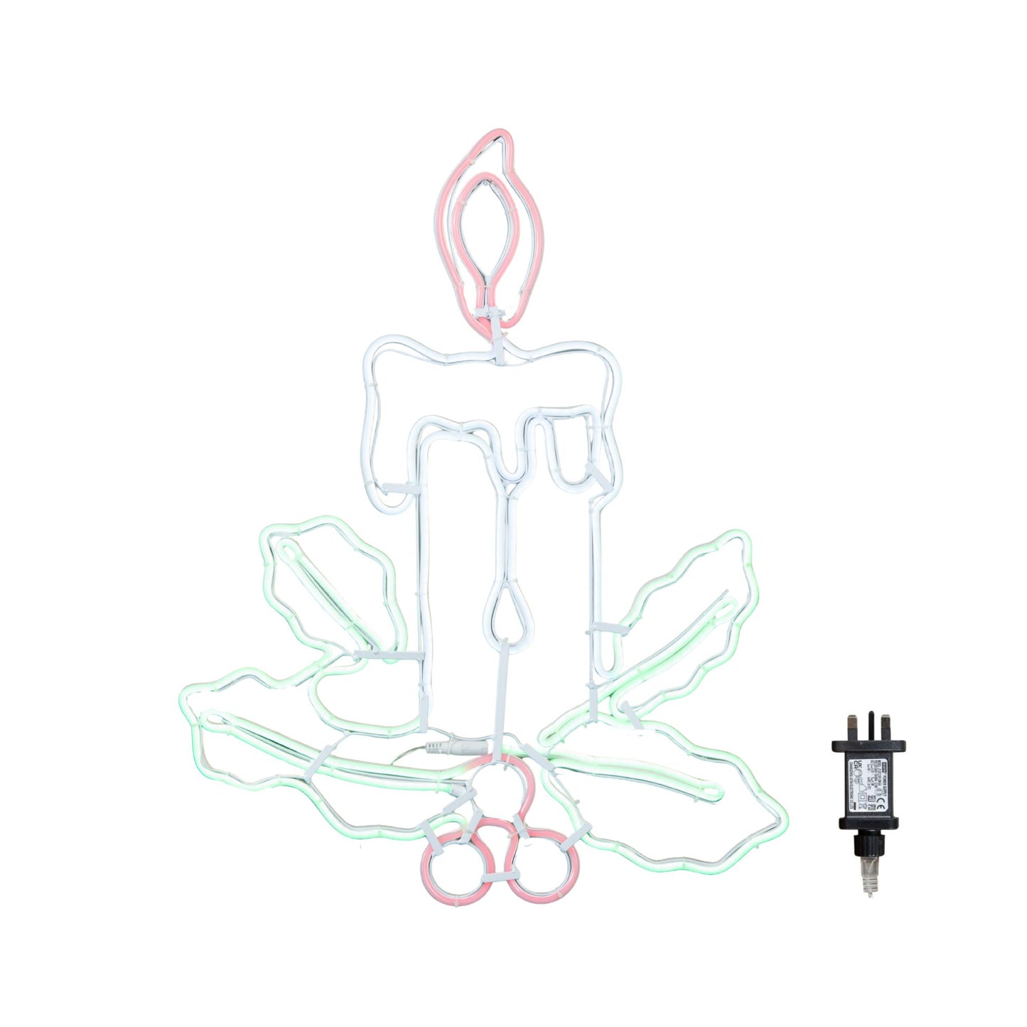 72cm Light up Neon Flex Effect Christmas Candle Decoration with Multi-Coloured LEDs