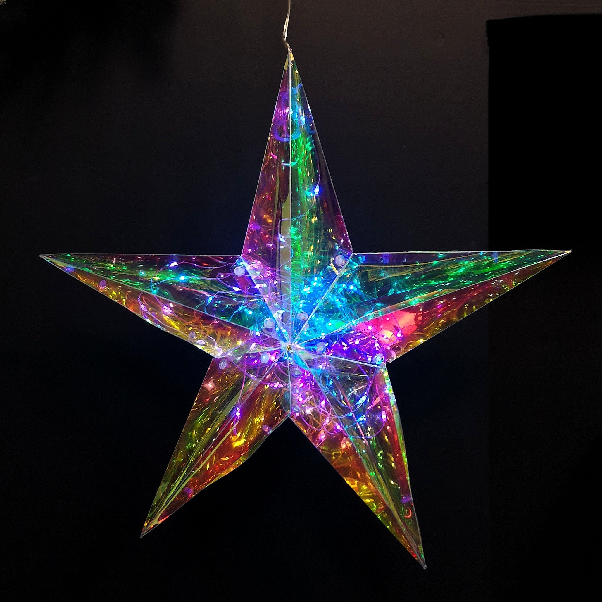 36cm Battery Operated Light up Hanging Christmas Dreamlight Star with 100 White LEDs
