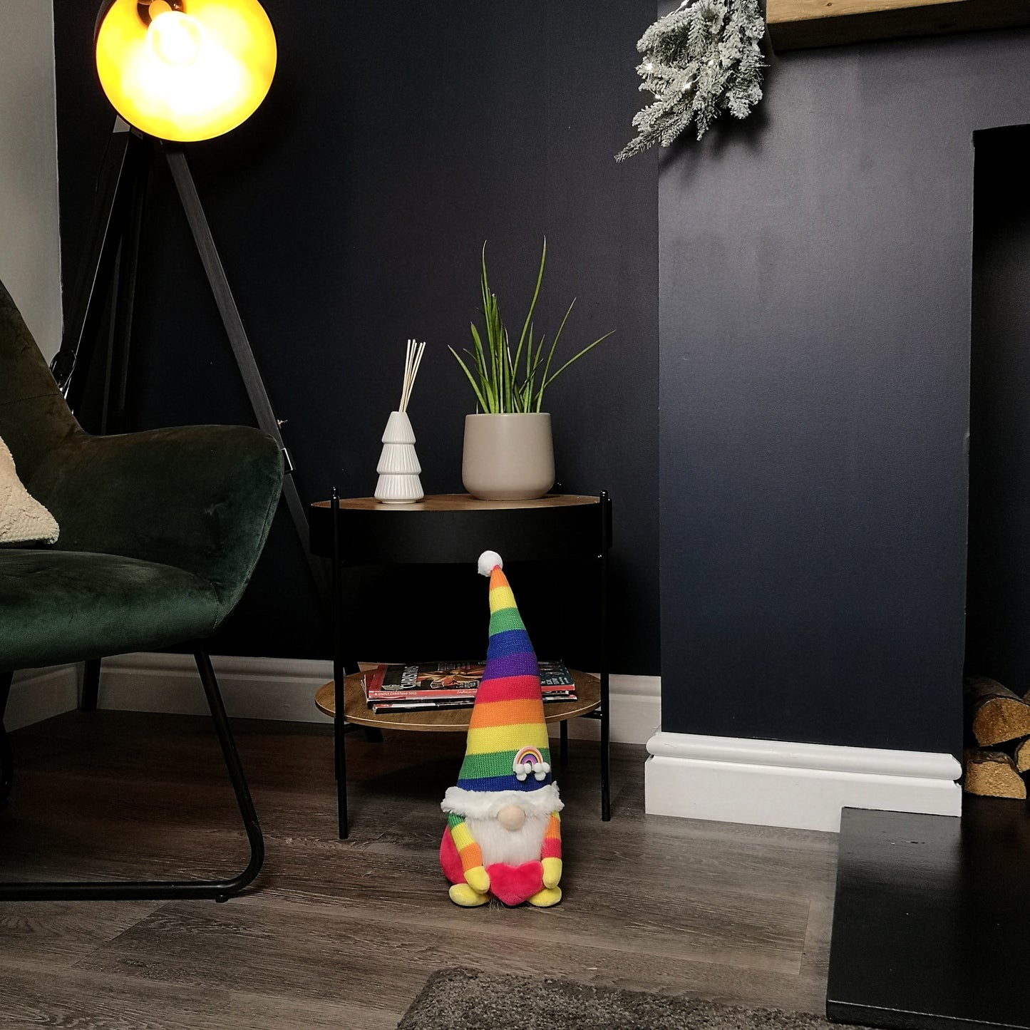 39cm Sitting Plush Rainbow Christmas Gonk Decoration