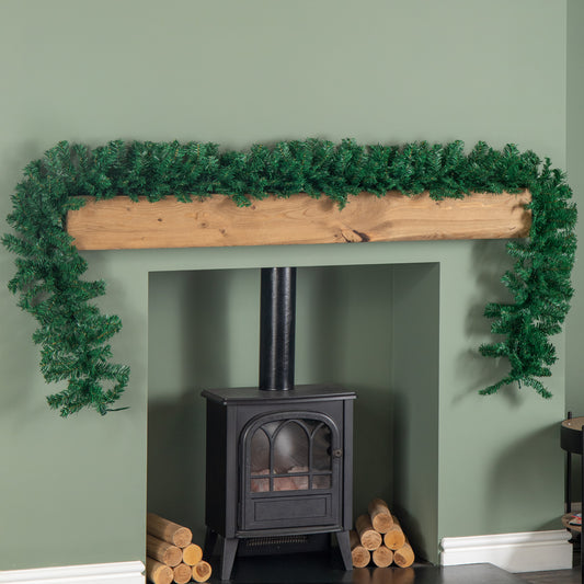 2.7m Plain Green Christmas Garland with 260 Tips