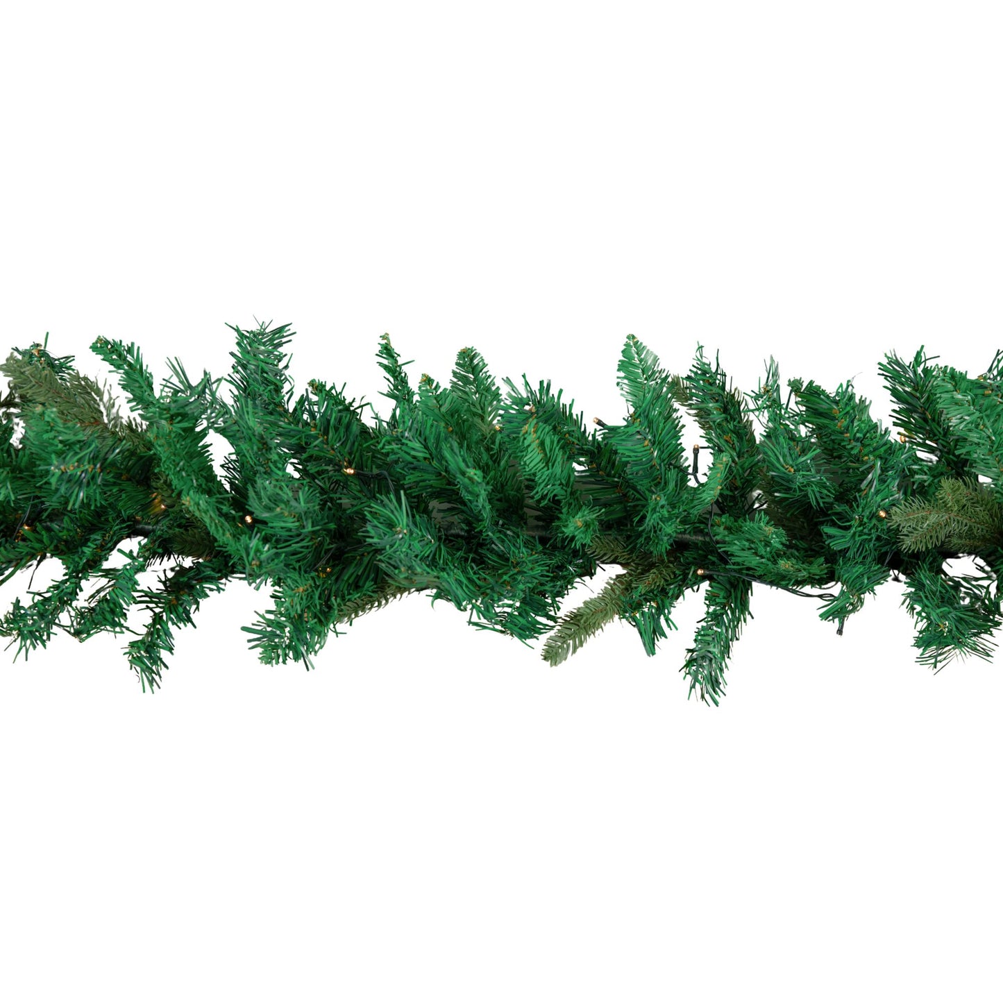 1.8m Plain Green Christmas Garland with 164 Tips and 50 Warm White LED Lights