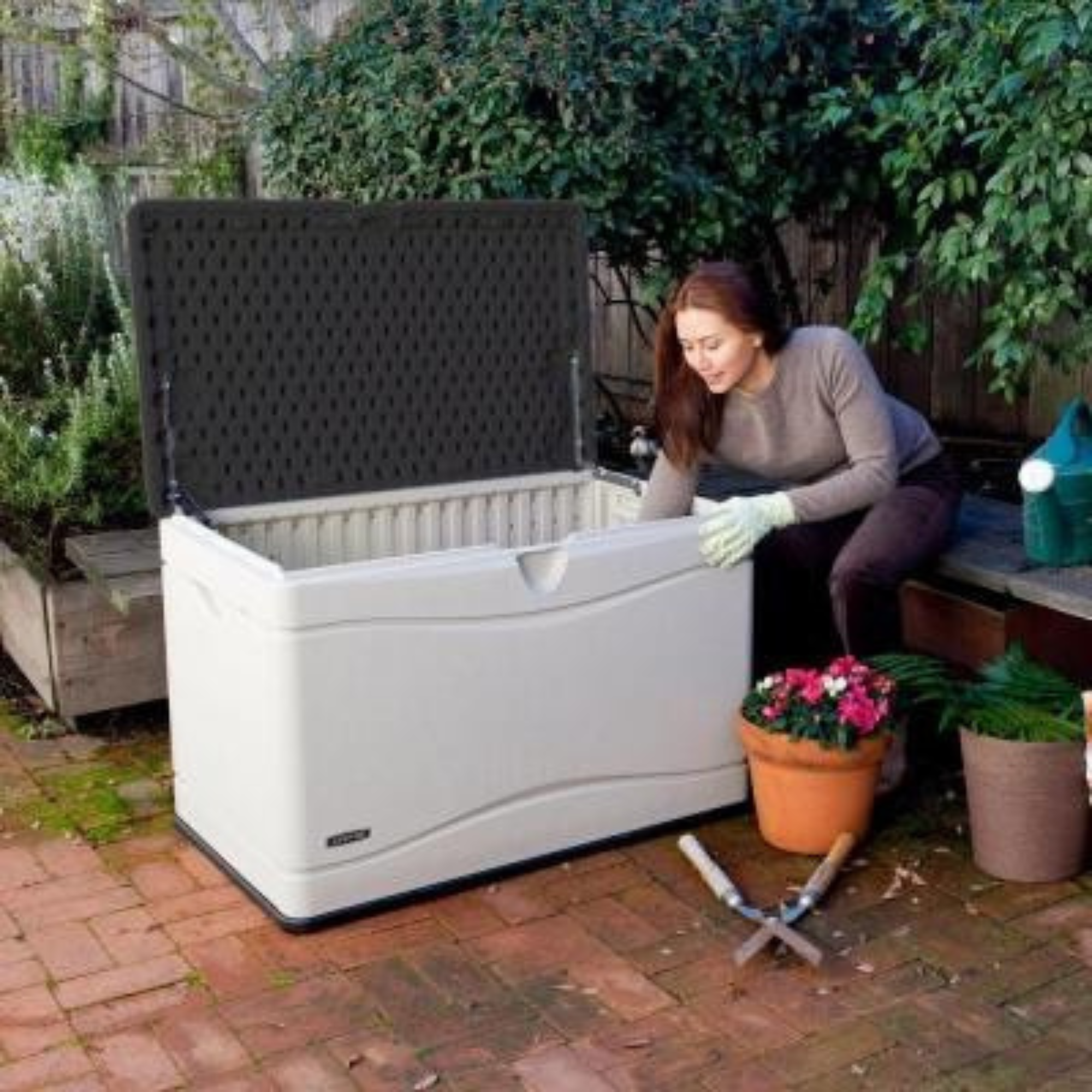 Lifetime 300 Litre Plastic Garden Patio Outdoor Storage Box