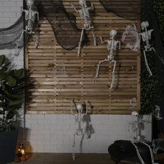 Pack of 6 90cm (3ft) Posable Full Body Halloween Skeleton Decoration with Movable Joints
