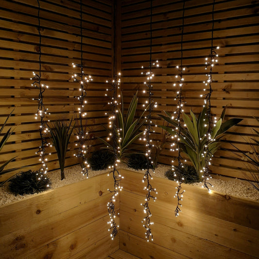 Factory Seconds: Set of 6 Drop Tree Multi-Action Christmas ClusterBrights with 384 Warm White