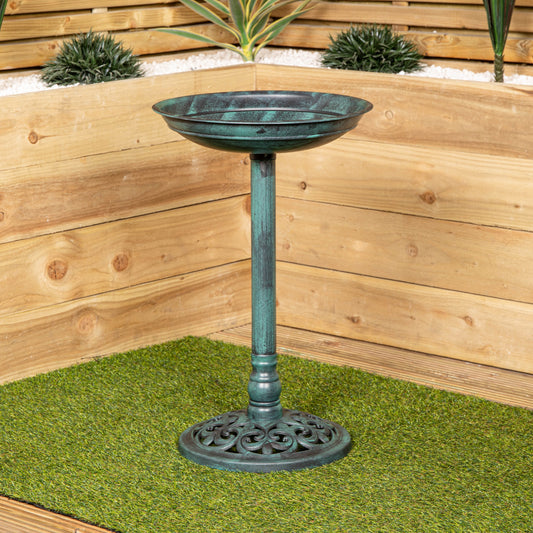 Factory Seconds: 63cm Verdi Green Traditional Garden Patio Resin Bird Bath