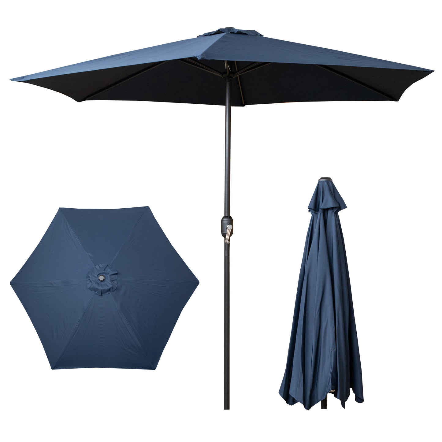 Samuel Alexander 2.7m Havana Garden Patio Parasol with Crank Handle in Blue