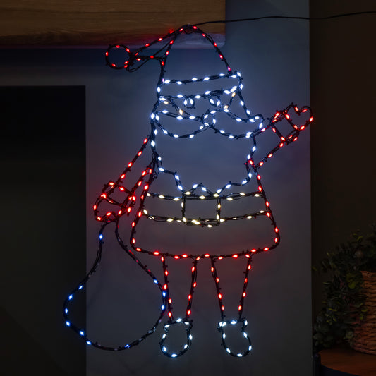 59cm x 45cm Light up FlexiBrights Christmas Santa Silhouette with 237 Multi-Coloured LEDs