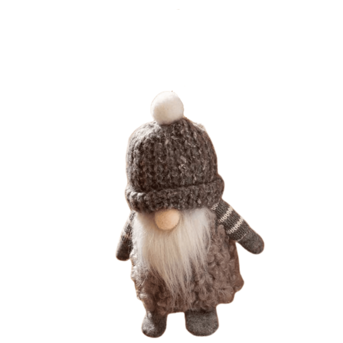 16cm Grey Gonk with Bobble Hat Hanging Christmas Pendant Decoration