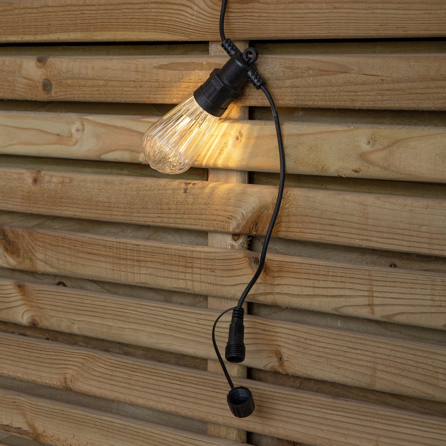 4.5m Set of 10 Connectable Fluted Festoon String Lights with Warm White LEDs