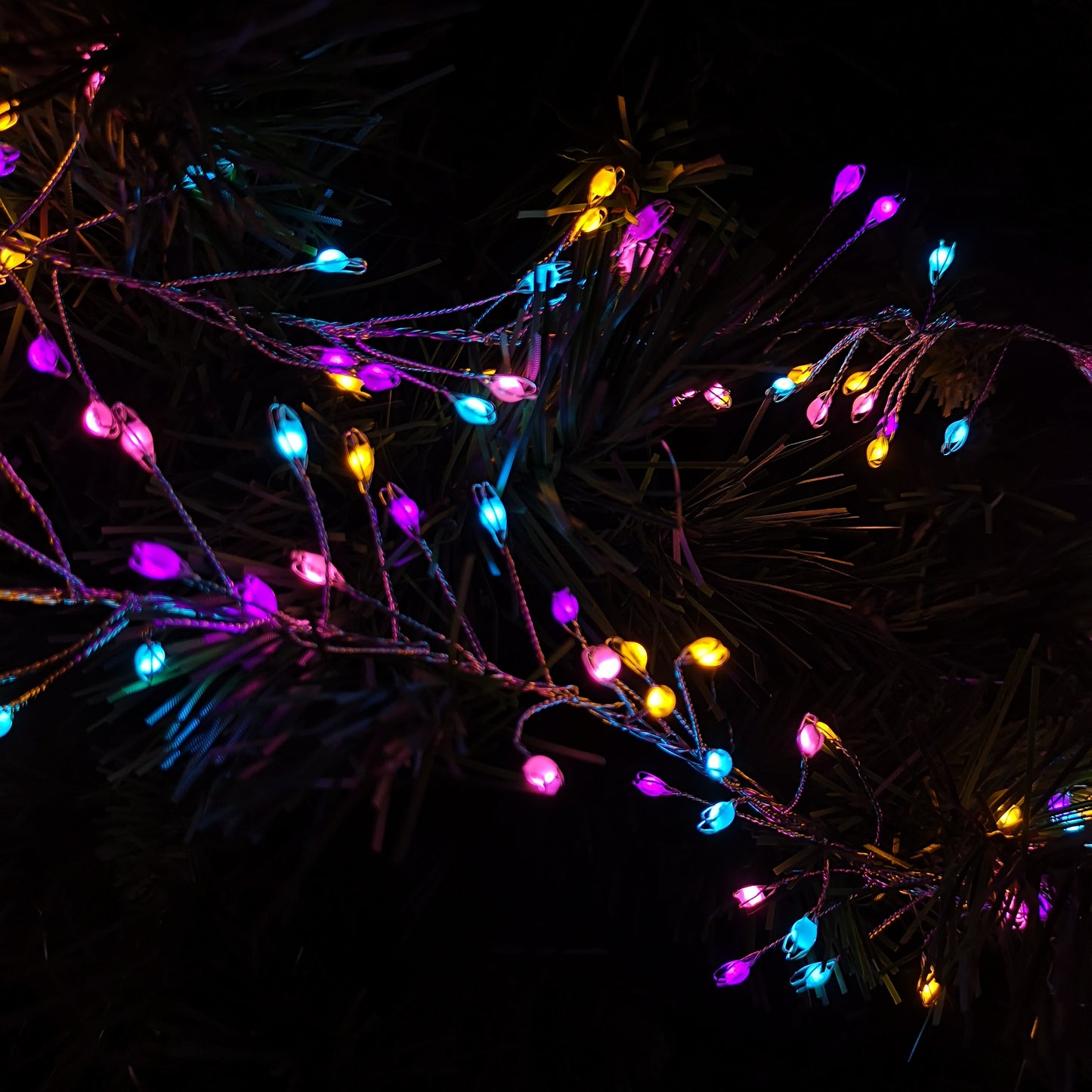 800 LED 5.5m Premier Christmas Indoor Outdoor Wire Cluster Lights with Timer in Rainbow