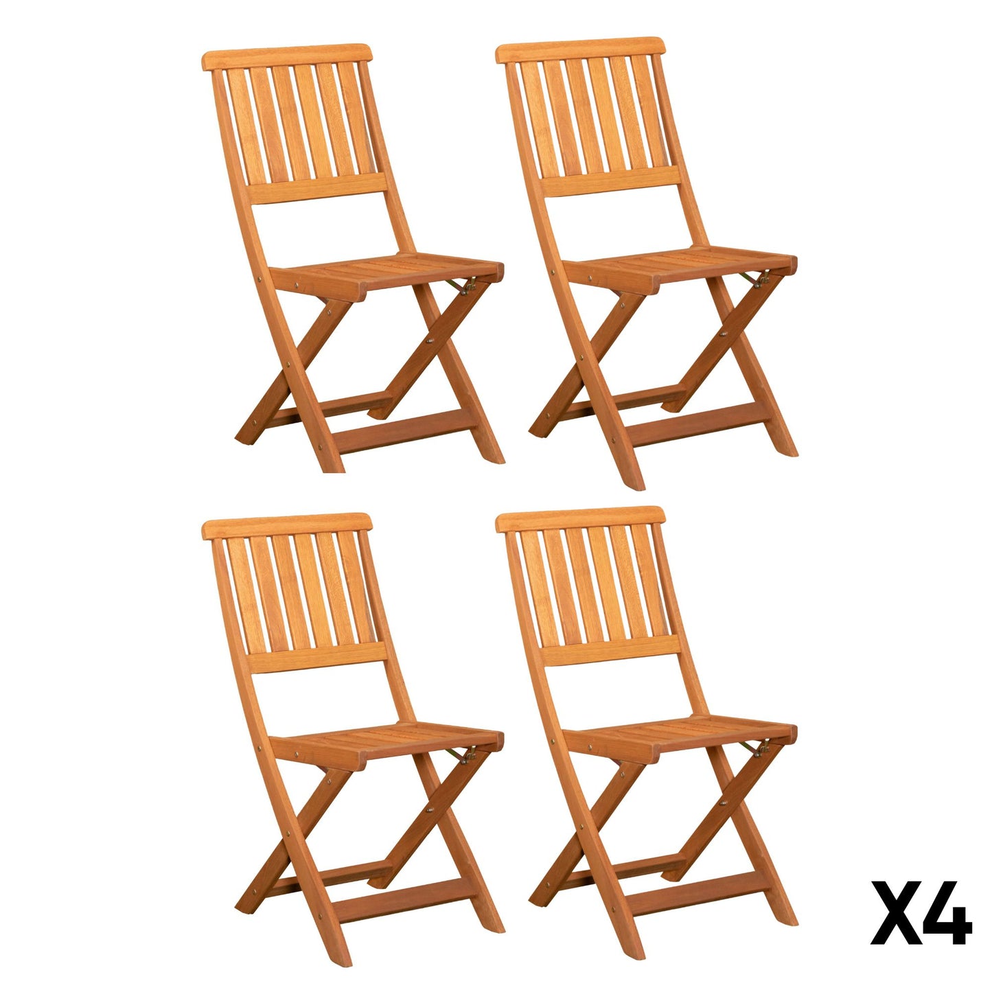 Set of 4 Bowness Outdoor Garden Patio Wooden Folding Chairs