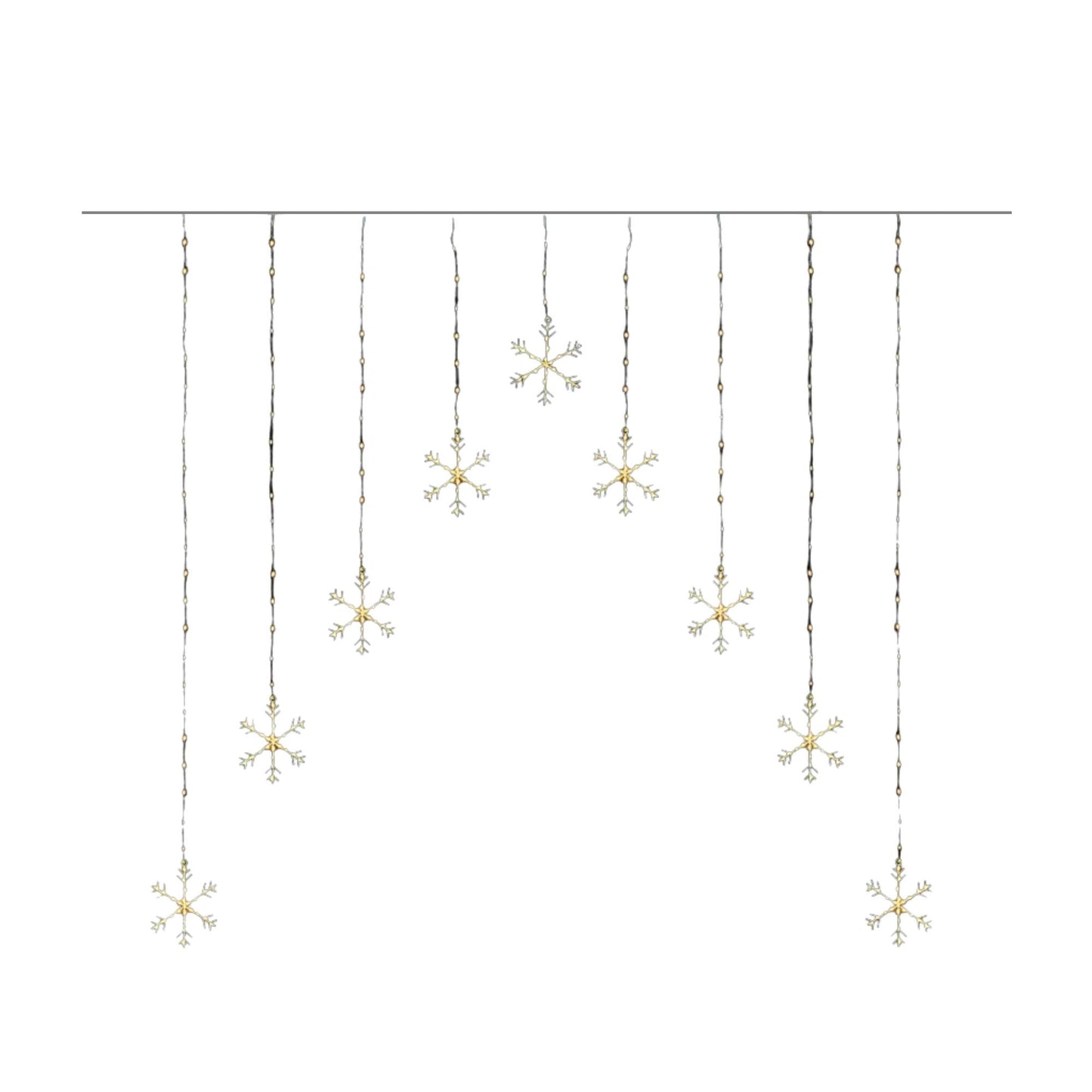 1.2m x 1.2m Light up Snowflake Pin Wire Christmas Curtain Lights with 339 Warm White LEDs