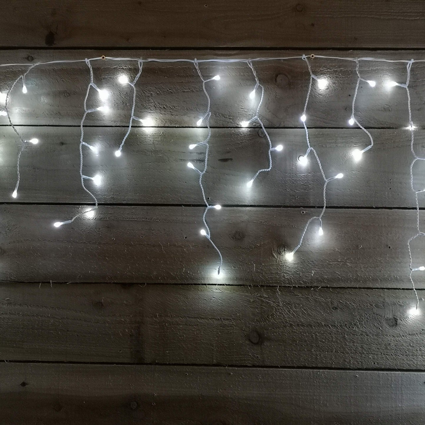 300 LED 7.5m Premier Christmas Outdoor 8 Function Icicle Lights in Cool White
