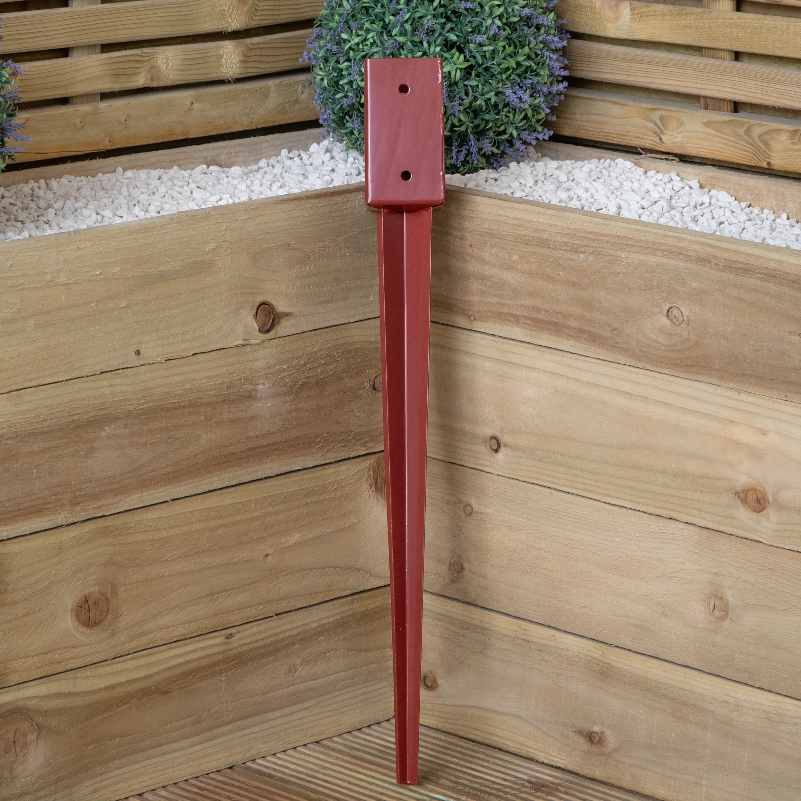 75mm x 75mm (3"x 3") Metal Garden Fence Post Holder & Spike