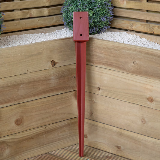 75mm x 75mm (3"x 3") Metal Garden Fence Post Holder & Spike