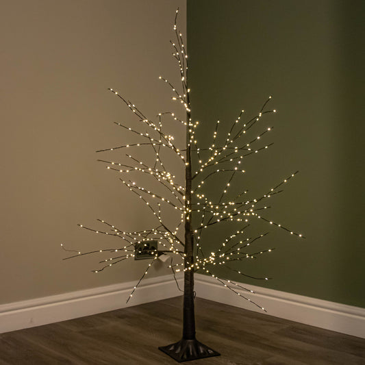 Factory Seconds: 4ft (1.2m) Light up Black Micro Dot Christmas Tree with 500 Static & Twinkling Warm White LEDs