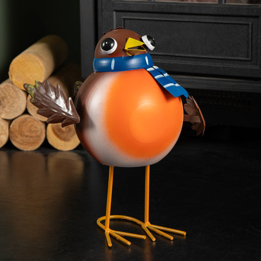 25cm Large Wobbling Rocking Hand Painted Christmas Robin Decoration