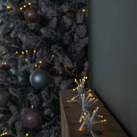 37.5m 1500 LED TreeBrights Christmas String Lights with Timer in Warm White on Clear Cable