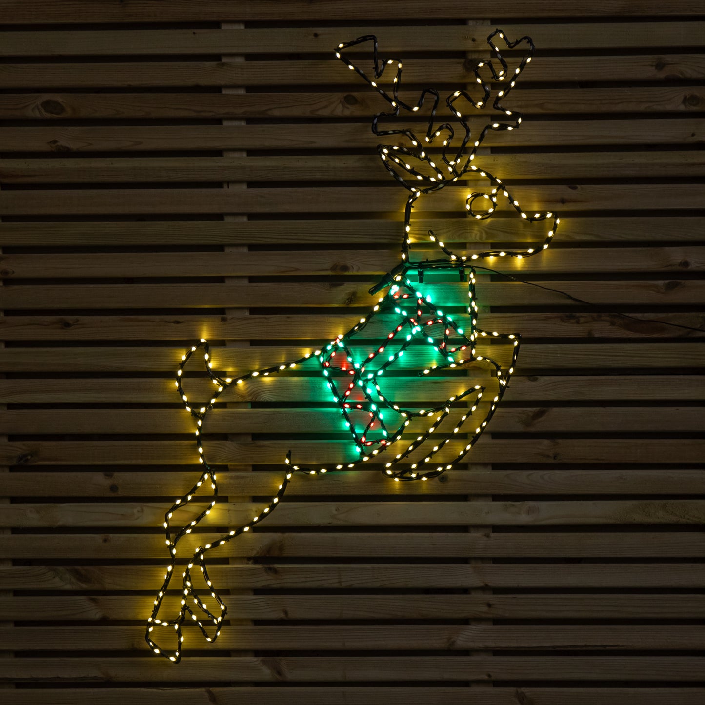 1.1m x 73cm Light up Prancing Christmas Reindeer with 350 Multi-Coloured LEDs
