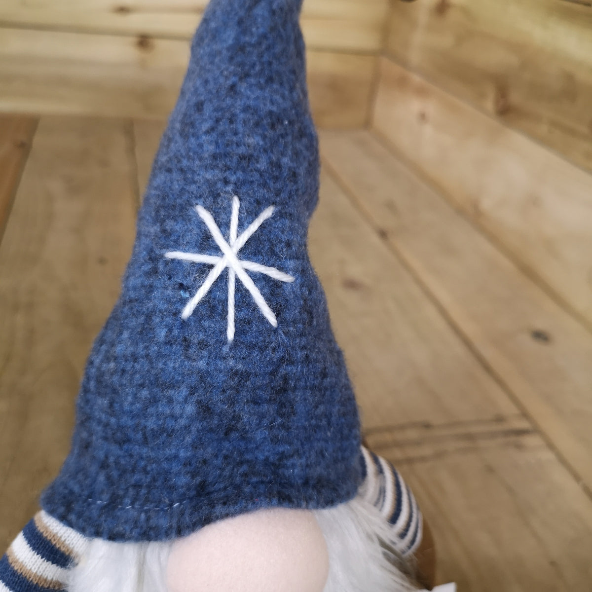 48cm Tall Christmas Gnome Gonk Nordic Decoration Blue Body Hat Bell Dangly Legs