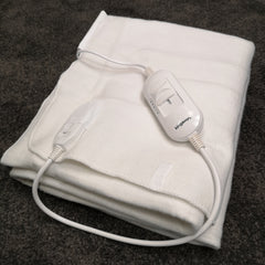 120cm 60W Double White Electric Blanket Throw with Temperature Settings