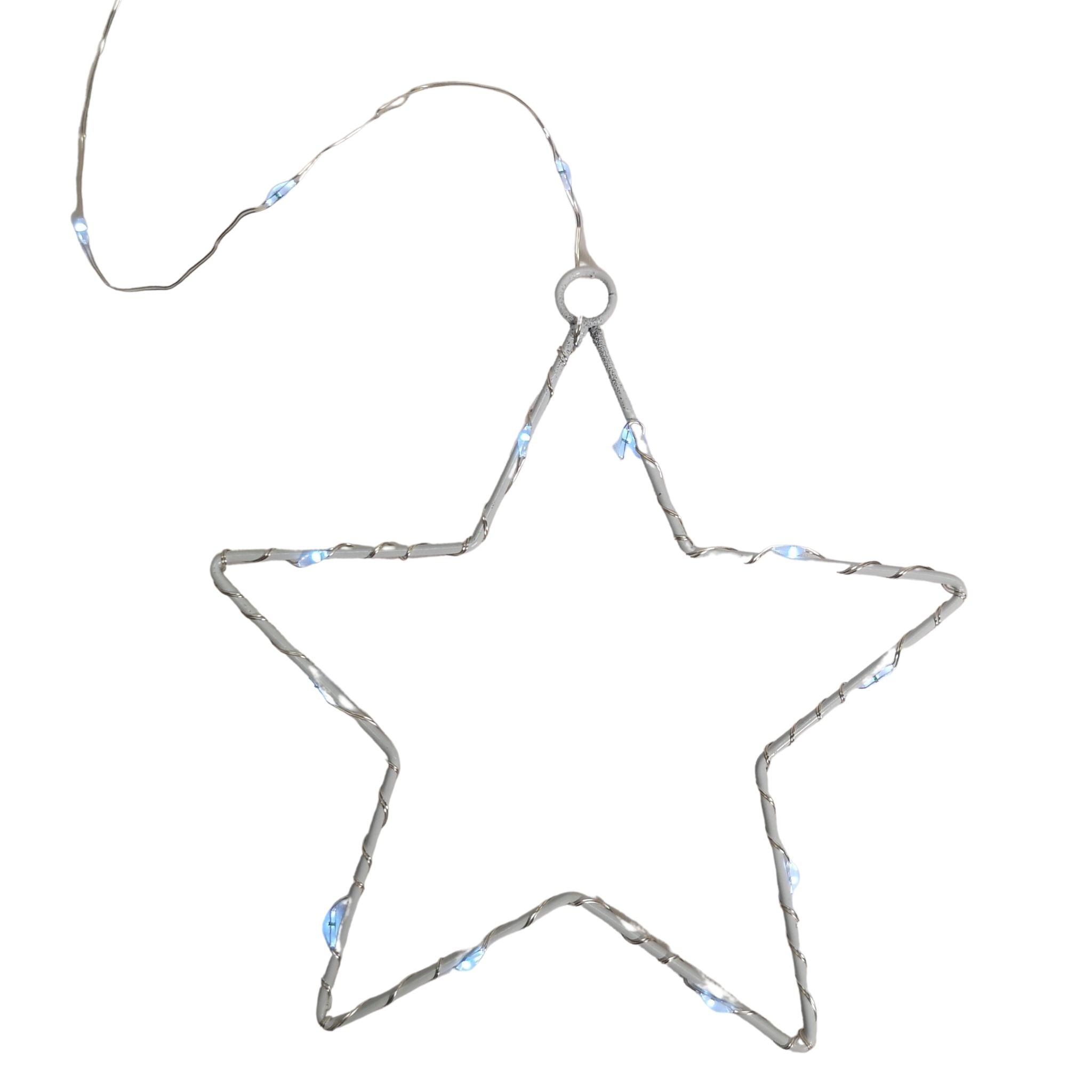 1.2m Battery Operated Christmas Star Curtain Lights with 140 White LEDs