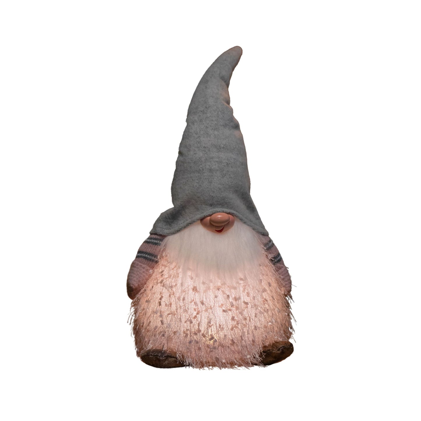  30cm Christmas Male Gonk with LED Light - Grey Hat