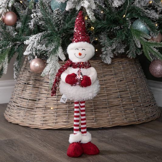 50cm Large Soft Fabric Standing Snow Girl Christmas Decoration