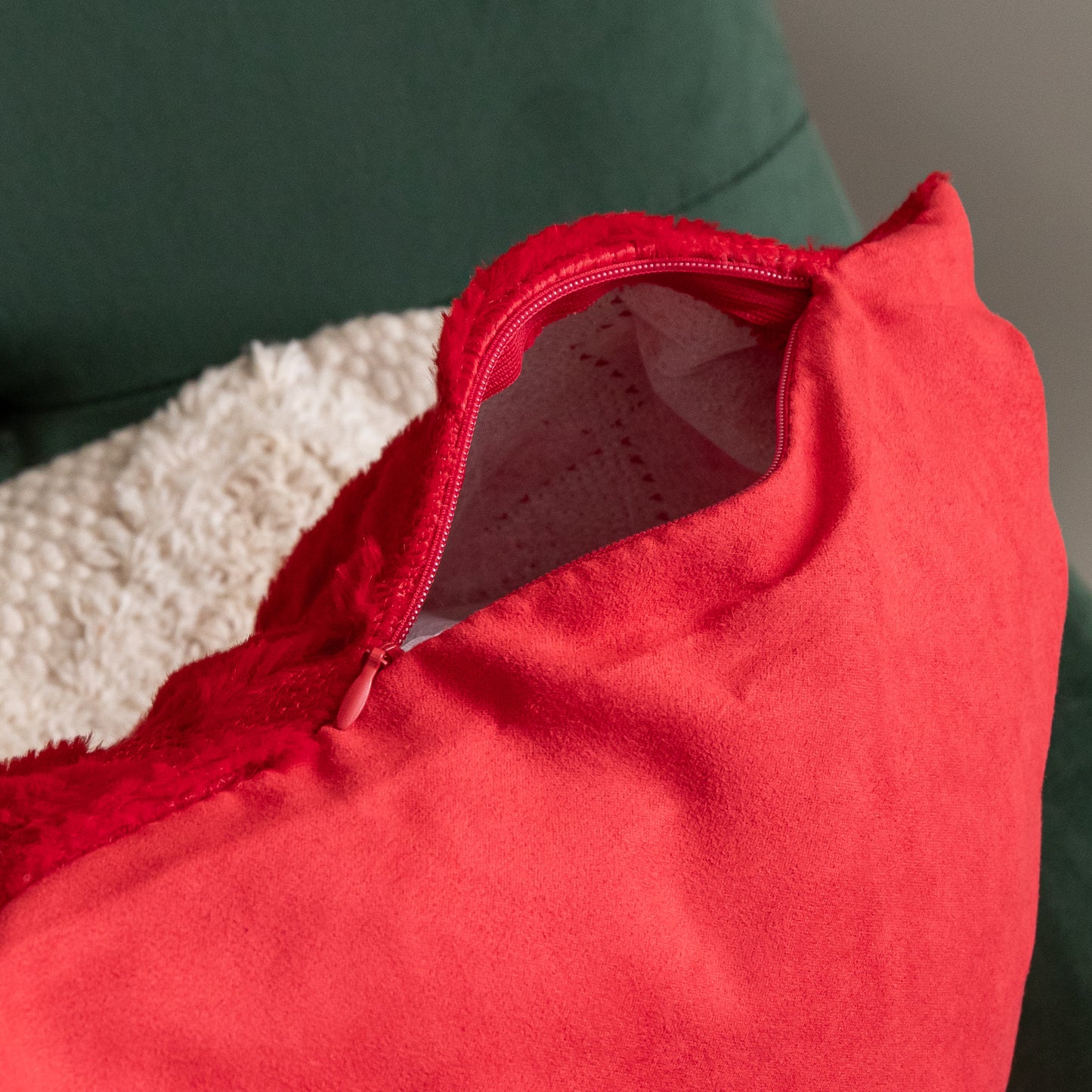 45 x 45cm Soft Fabric Christmas Tree Chair Cushion in Red