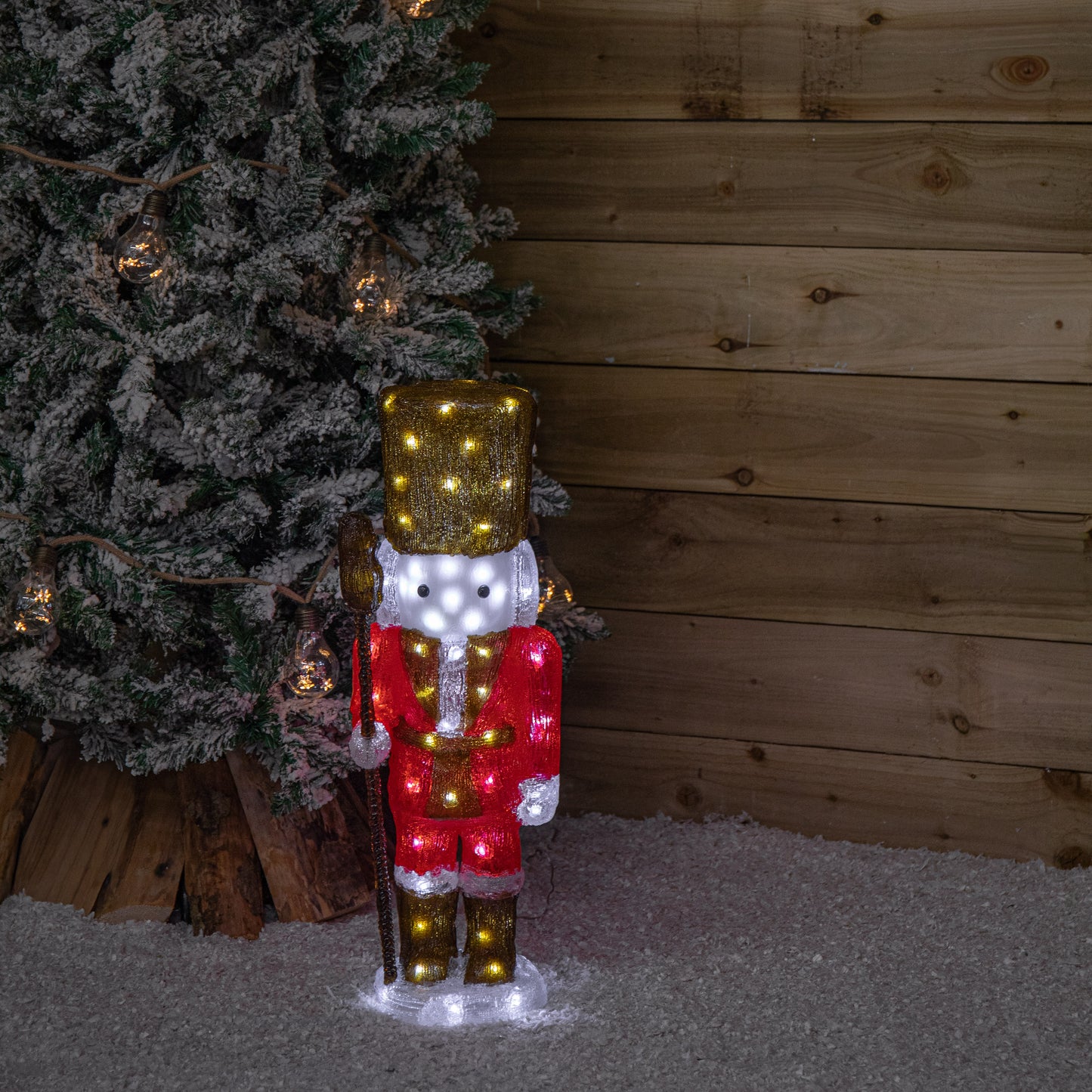 65cm Light up Acrylic Christmas Nutcracker Decoration with 80 White LEDs