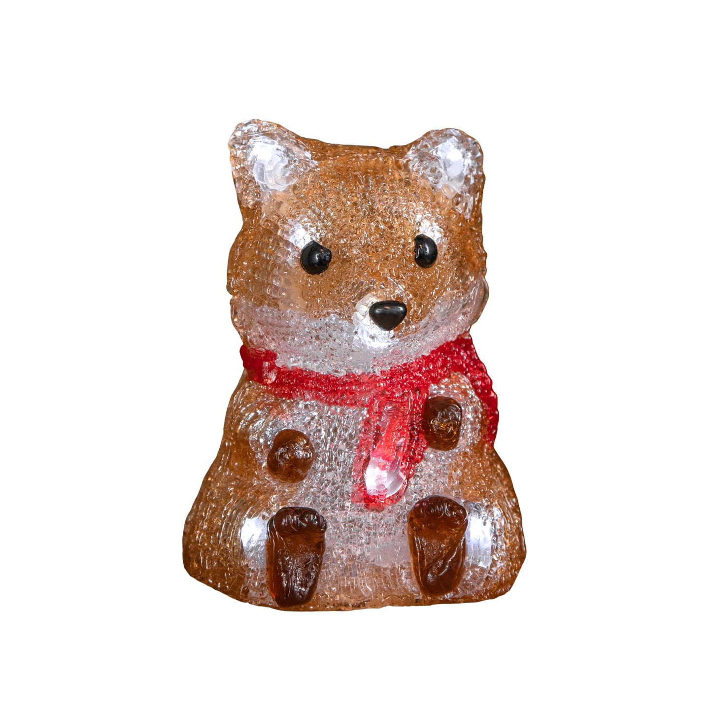 14cm Battery Operated Light up Christmas Ice Fox with 12 Cool White LEDs