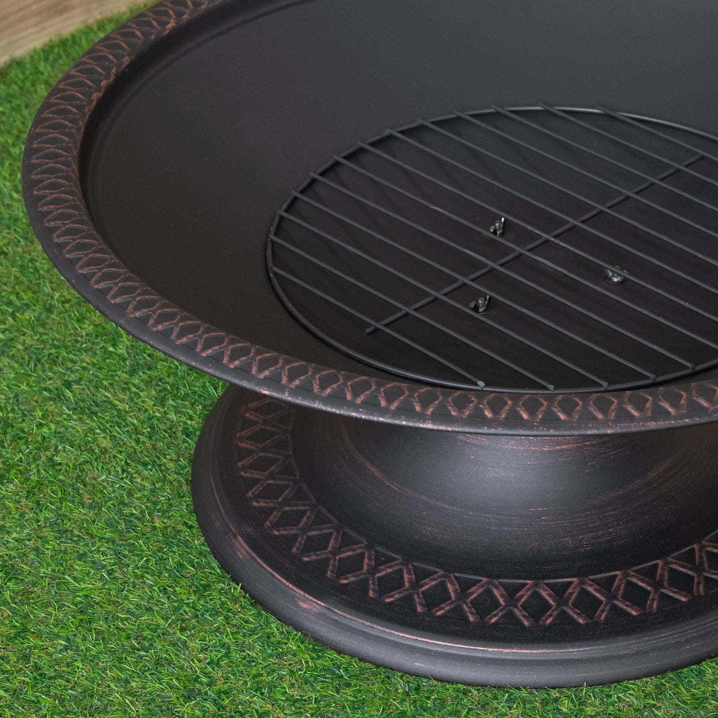 50cm Bronze Effect Steel Toscana Outdoor Garden Fire Pit