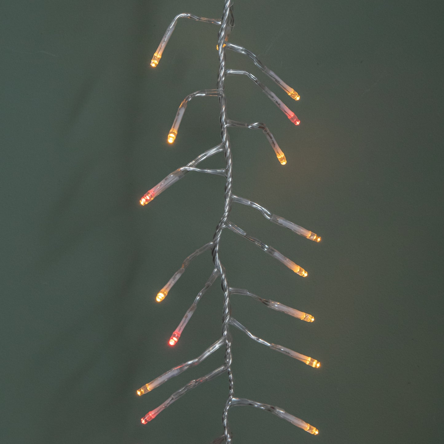 9.3m 720 LED Christmas Cluster String Lights with Timer in Vintage Gold & Red on Clear Cable