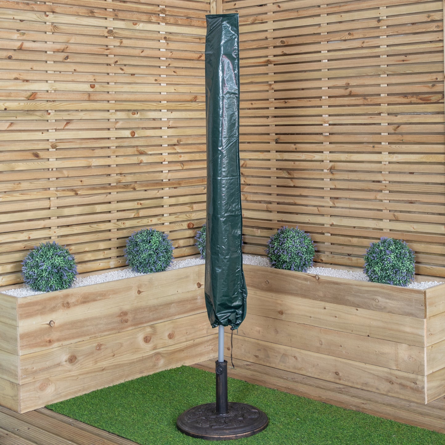 1.5m Waterproof Protective Garden Parasol Cover with Tie Down Cord & Zip